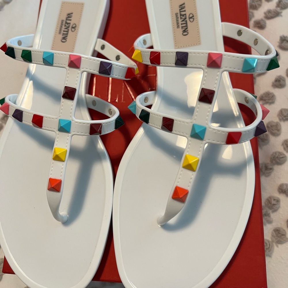 Valentino multicolor rainbow sandals size 40 new